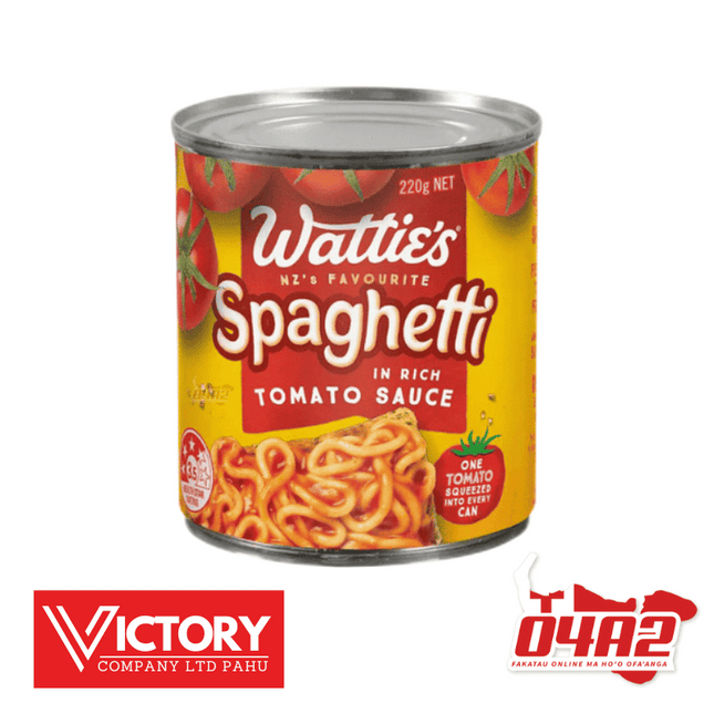 Watties Spaghetti 220g - "PICK UP FROM VICTORY SUPERMARKET & WHOLESALE, PAHU"