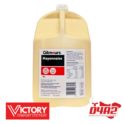 Gilmours Mayonnaise 5ltr - “PICK UP FROM VICTORY SUPERMARKET & WHOLESALE, PAHU"