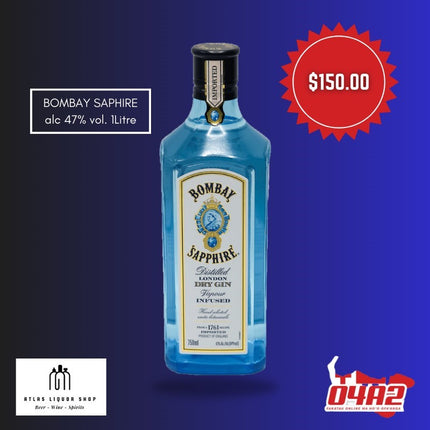 Bombay Saphire 21+ ONLY - "PICK UP FROM ATLAS LIQUOR, HA'ATEIHO"