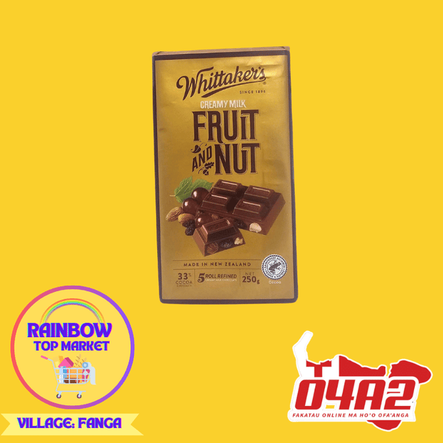 Whittakers Fruit & Nut Chocolate - "PICK UP FROM RAINBOW TOP MARKET IN FANGA"