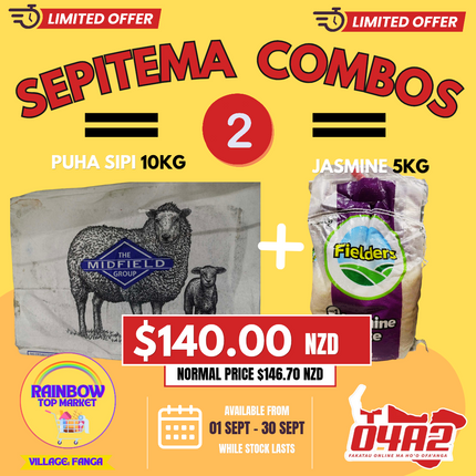 Sepitema Combo #2 (Sipi 5Kg, Tangai Rice 5Kg) - "PICK UP FROM RAINBOW TOP MARKET IN FANGA"