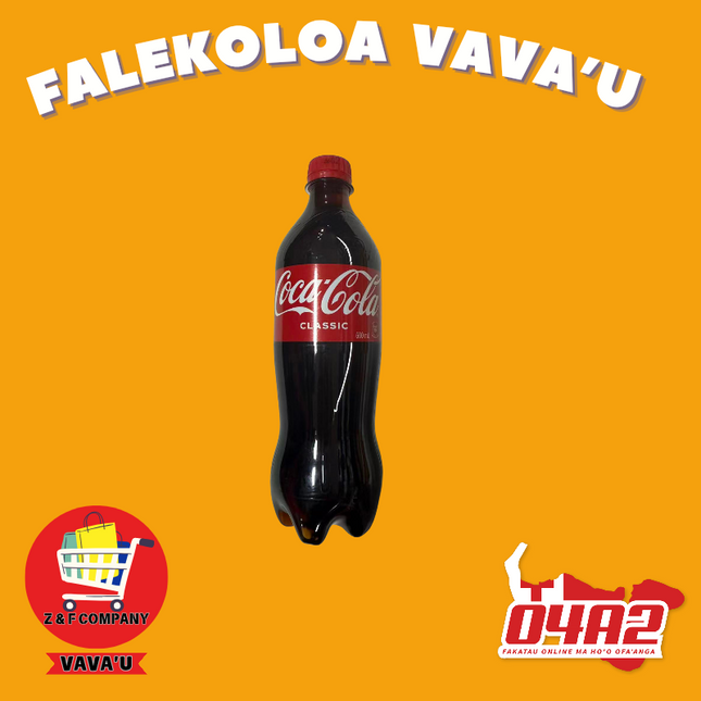 Coca Cola 600ml - "PICK UP FROM Z&F HANGA KI POUONO, NEIAFU VAVA'U"