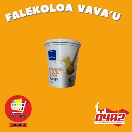 Creamed Clover Blend Honey 500g - "PICK UP FROM Z&F HANGA KI POUONO, NEIAFU VAVA'U"