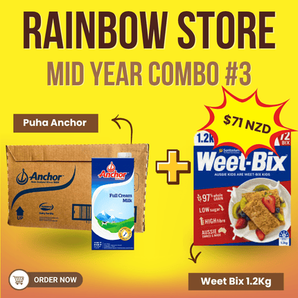 Mid Year Combo #3 (Puha Anchor Milk & Weet Bix 1.2Kg) - PICK UP FROM RAINBOW TOP MARKET IN FANGA"