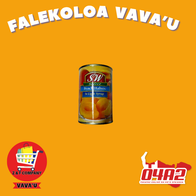 Peach Halves in Lighg Sour 250g - "PICK UP FROM Z&F HANGA KI POUONO, NEIAFU VAVA'U"