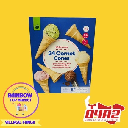 24 Cornet Cones - "PICK UP FROM RAINBOW TOP MARKET IN FANGA"