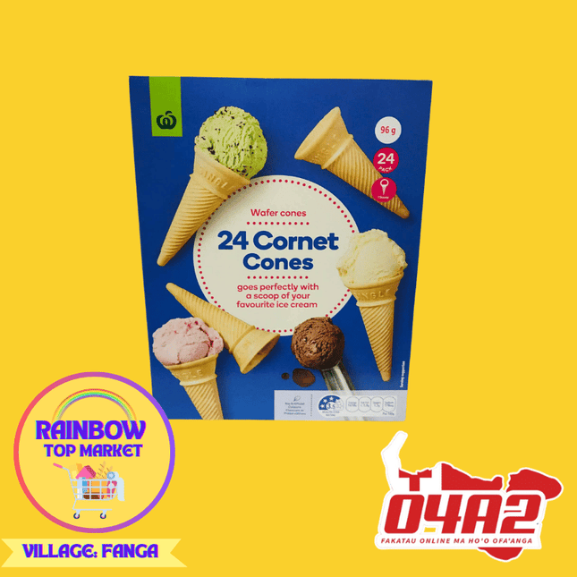 24 Cornet Cones - "PICK UP FROM RAINBOW TOP MARKET IN FANGA"