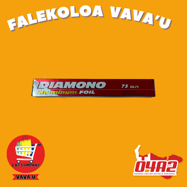 Diamond Aluminum Foil (75 SQ.FT.)- "PICK UP FROM Z&F HANGA KI POUONO, NEIAFU VAVA'U"