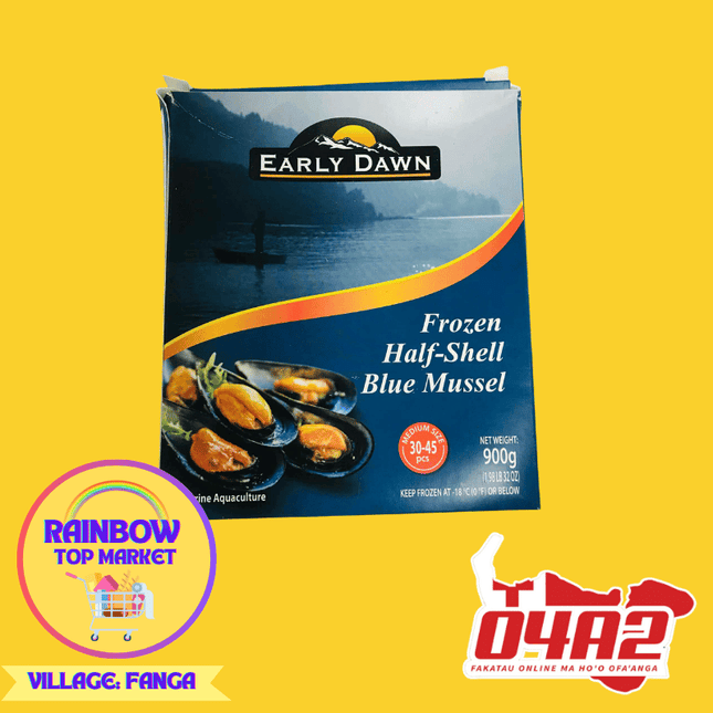 Early Dawn Frozen Half-Shell Blue Mussel 900g - "PICK UP FROM RAINBOW TOP MARKET IN FANGA"
