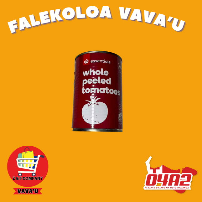 Whole Peeled Tomatoes 400g - "PICK UP FROM Z&F HANGA KI POUONO, NEIAFU VAVA'U"