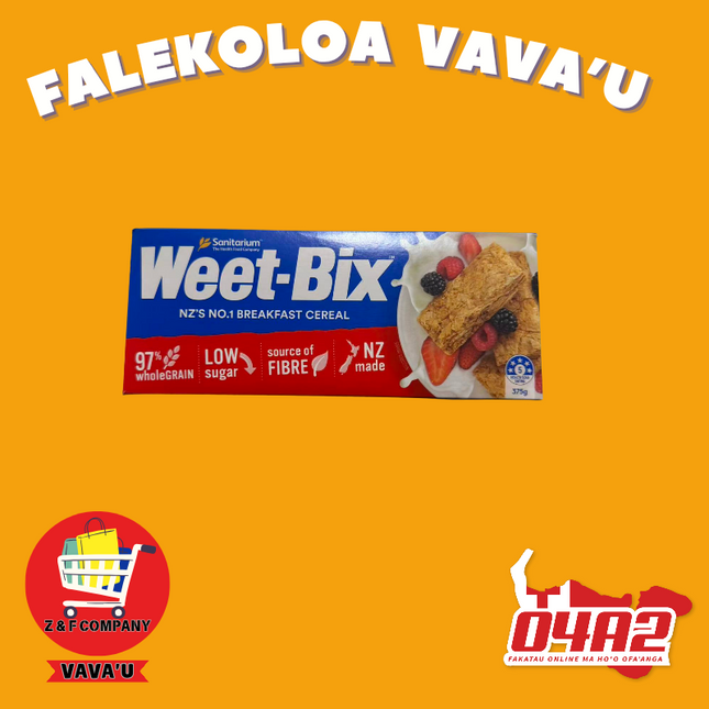 Weet- Bix 375g - "PICK UP FROM Z&F HANGA KI POUONO, NEIAFU VAVA'U"