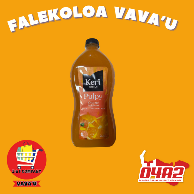 Keri Orange Juice 2.4L - "PICK UP FROM Z&F HANGA KI POUONO, NEIAFU VAVA'U"