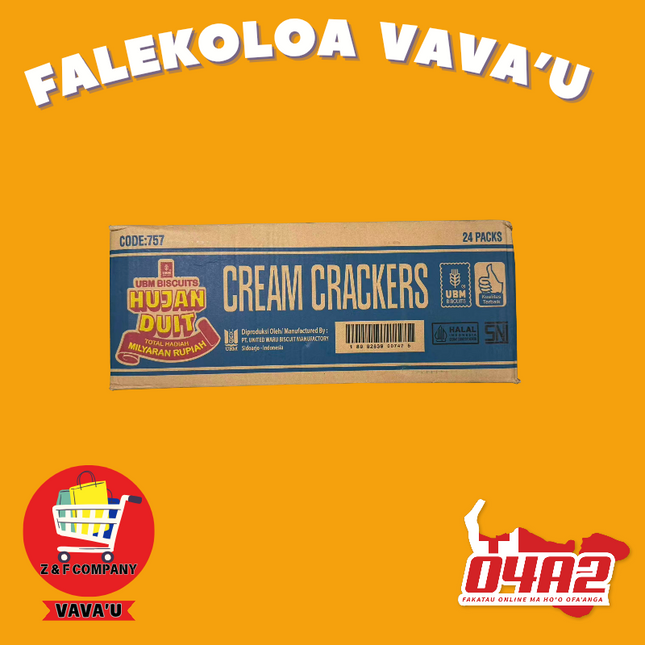 Box UBM Cream Crackers- "PICK UP FROM Z&F HANGA KI POUONO, NEIAFU VAVA'U"