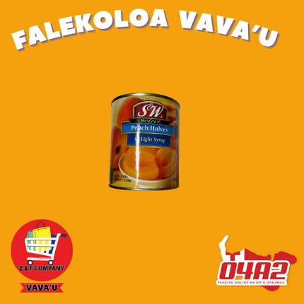 Peach Halves in Lighg Sour 460g - "PICK UP FROM Z&F HANGA KI POUONO, NEIAFU VAVA'U"