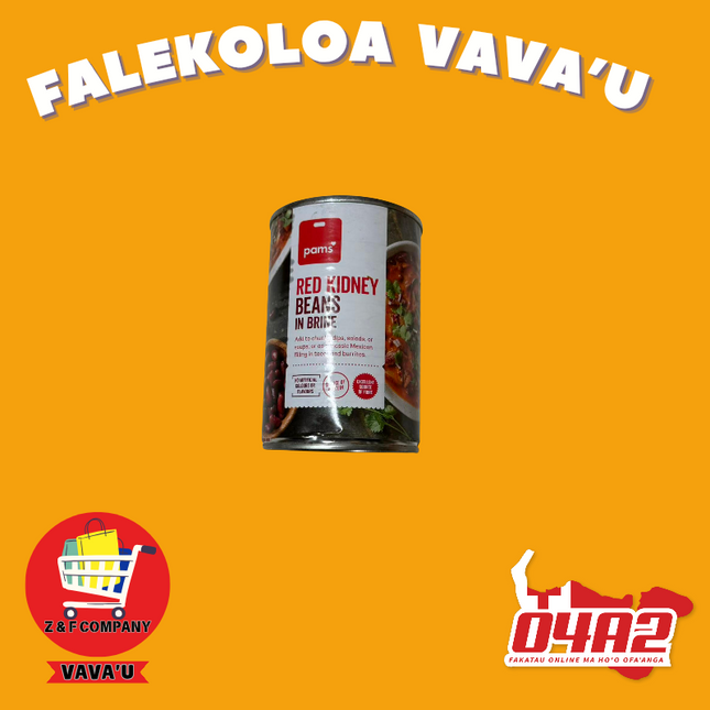 Red Kidney Bean in Brine 410g - "PICK UP FROM Z&F HANGA KI POUONO, NEIAFU VAVA'U"