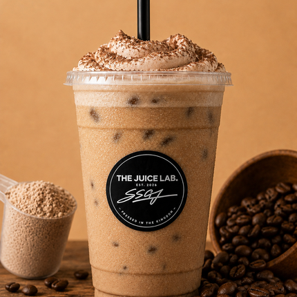 Protein Iced Coffee, Milk Base Protein Cold Form (Mocha Max) - "PICK UP AT THE JUICE LAB, HALA TU'I IN KOLOFOOU"
