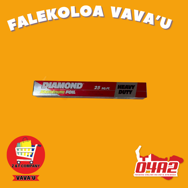 Diamond Aluminum Foil (25 SQ.FT.)- "PICK UP FROM Z&F HANGA KI POUONO, NEIAFU VAVA'U"