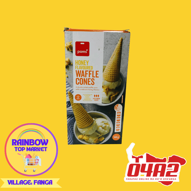 Honey Flavored Waffle Cones - "PICK UP FROM RAINBOW TOP MARKET IN FANGA"